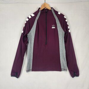 Pink by Victoria's Secret Half Zip Pullover Jacket Sz M Maroon Gray Ultimate